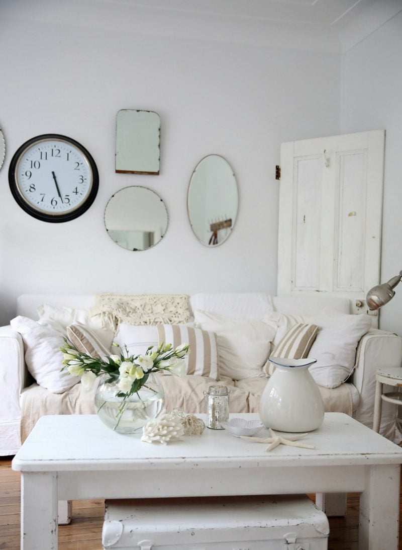Möbel landhausstil weiß tisch holz wohnzimmer einrichten wohnaccessoires dekoideen weiße landhausmöbel