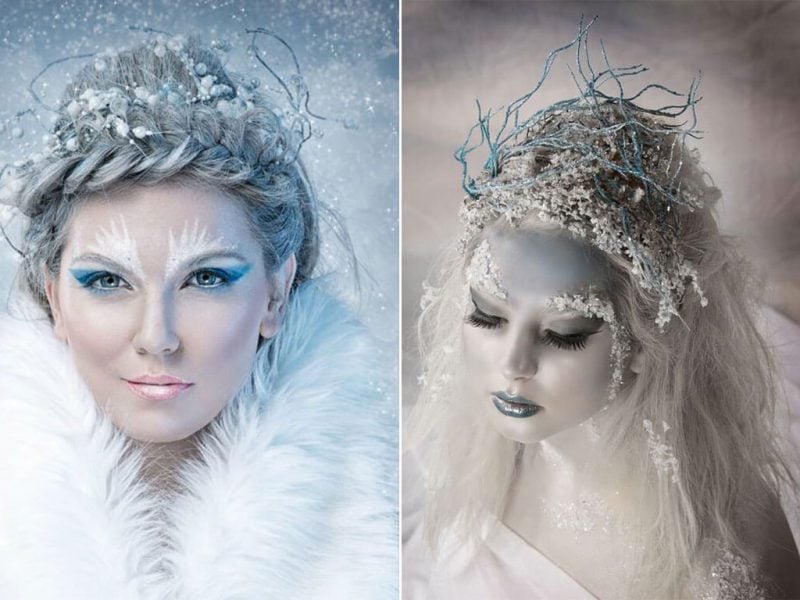 Schneekönigin kostüm coole accessoires outfit fasching ideen karnevalskostüm kaufen