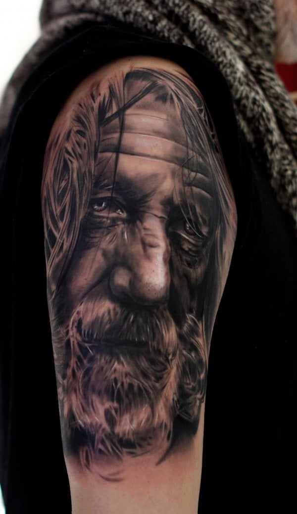 fantastische tattoo ideen porträt tattoos männer