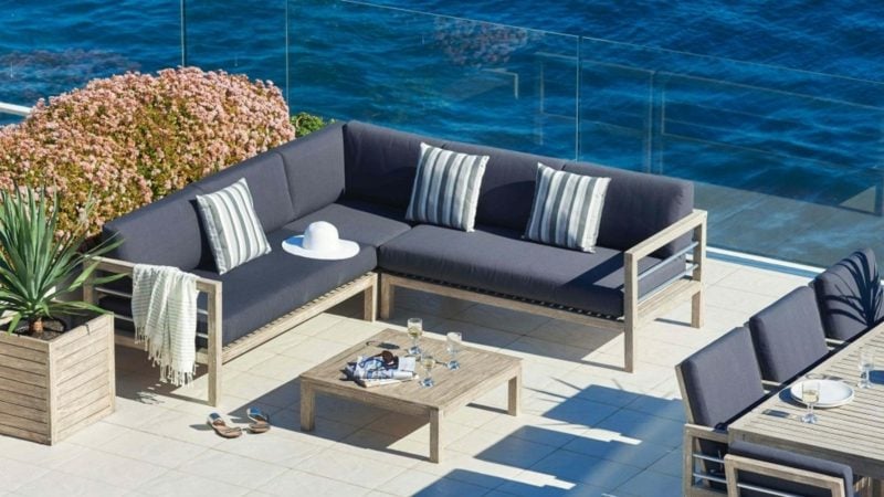 loungemöbel outdoor set in blau
