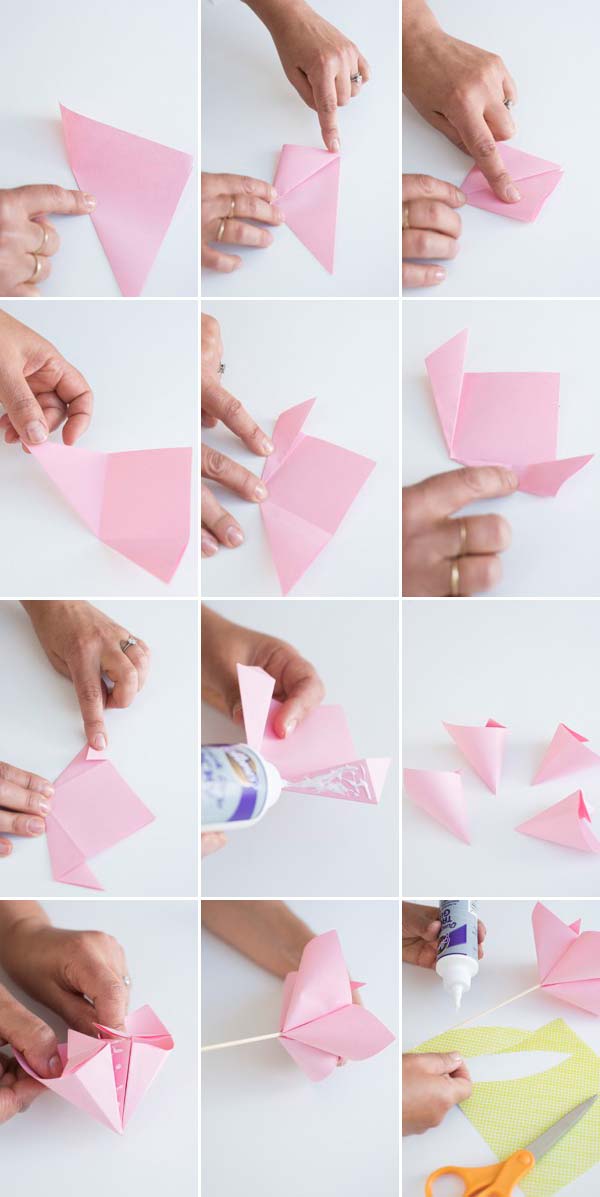 Origami Blumen falten
