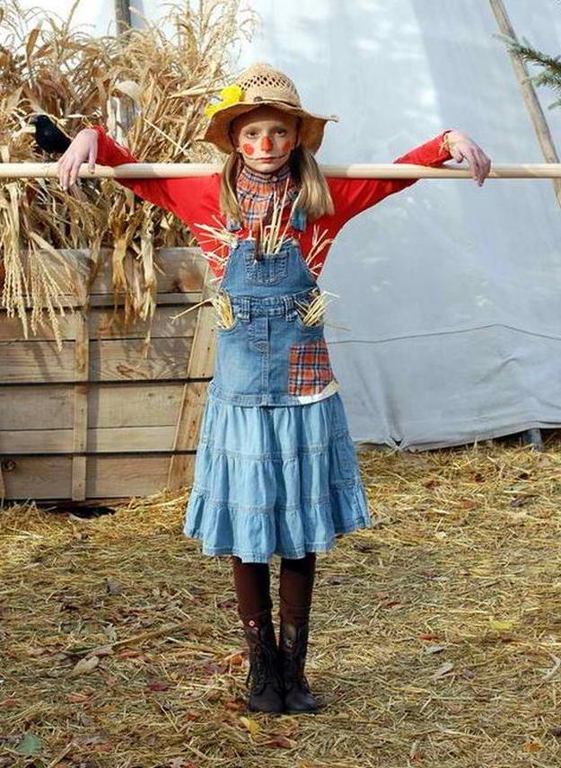 strohmann einfaches kostüm karneval selber machen mädchen coole faschingsverkleidungen
