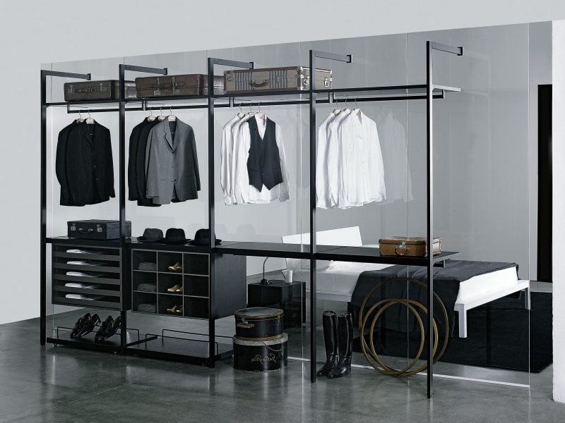 wie soll der perfekte begehbarer kleiderschrank aussehen schlafzimmer weiß schwarz schuhe regalsysteme