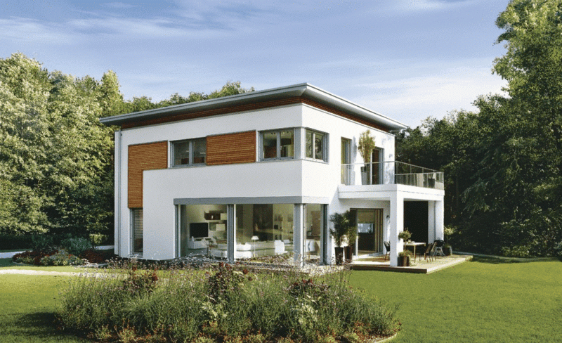 Häuser kaufen Fertighaus im Weiss herrlicher Look