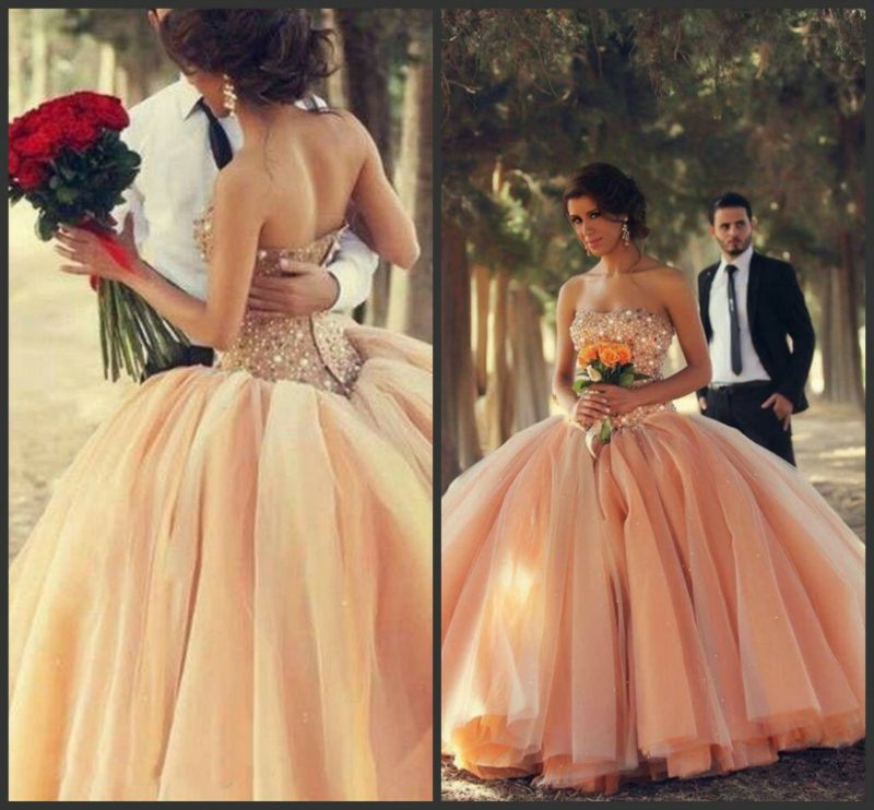 Tolle Ideen F r Die Hochzeit Brautkleid In Apricot Farbe