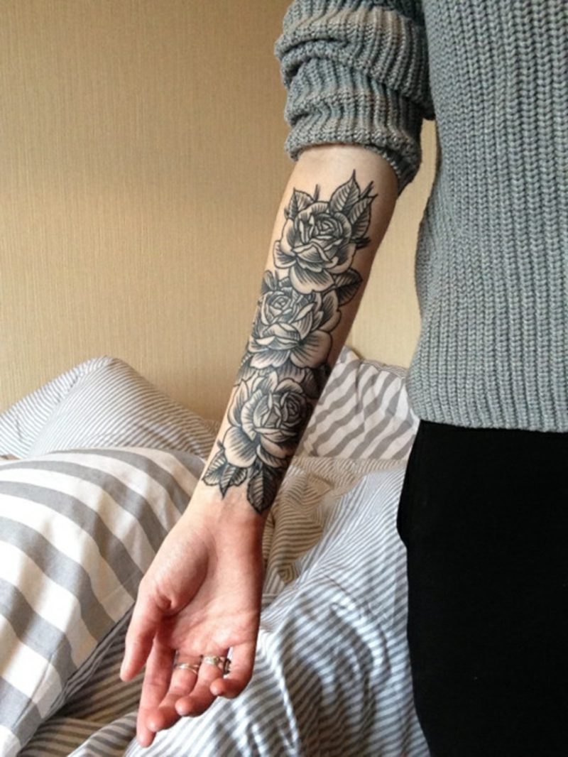 tattoo blumen arm