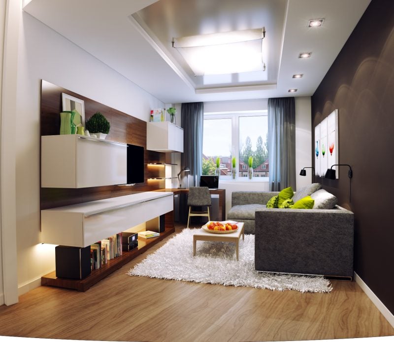 wohnzimmer gestalten einrichtungsideen modern luxus teppich regal beleuchtung