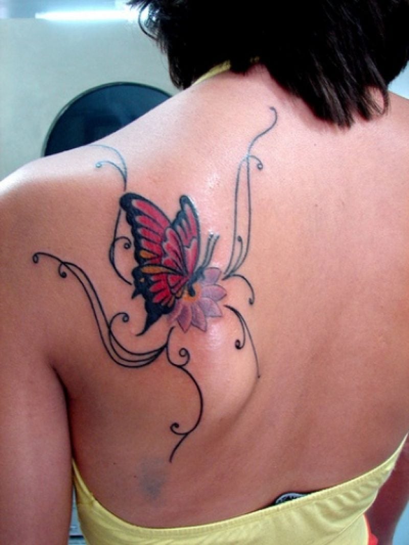 Tattoo Schmetterlinge Frauen Rücken 