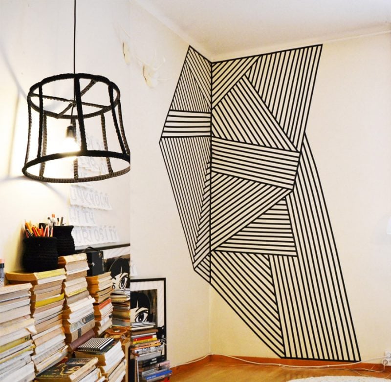 wände gestalten washi tape diy wandgestaltung selber machen wohnzimmer ideen