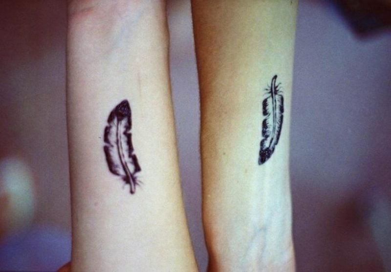 Partner Tattoos Feder Unterarm