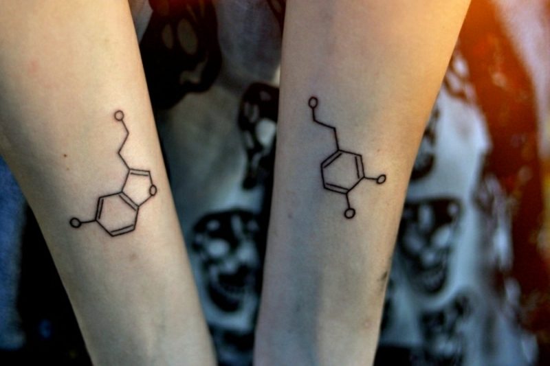 Partner Tattoos Chemie Moleküle
