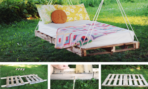 Hängebett selber bauen - Bett aus Paletten im Garten