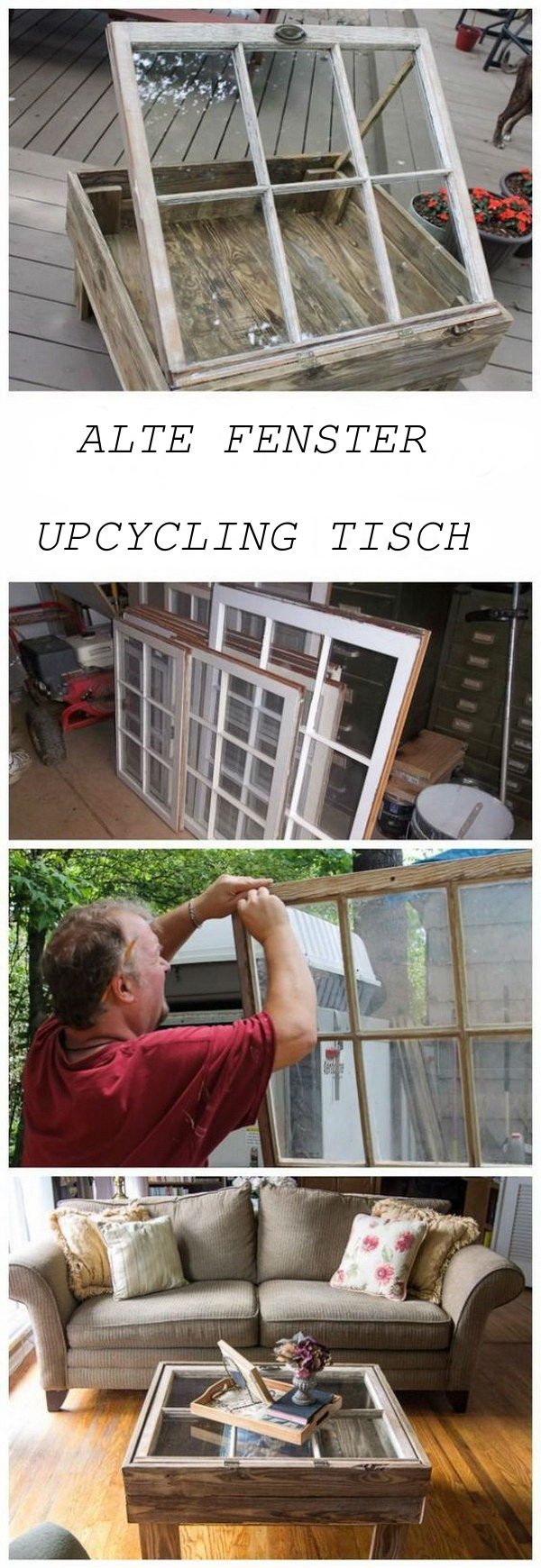 DIY Upcycling Tisch aus altem Fenster