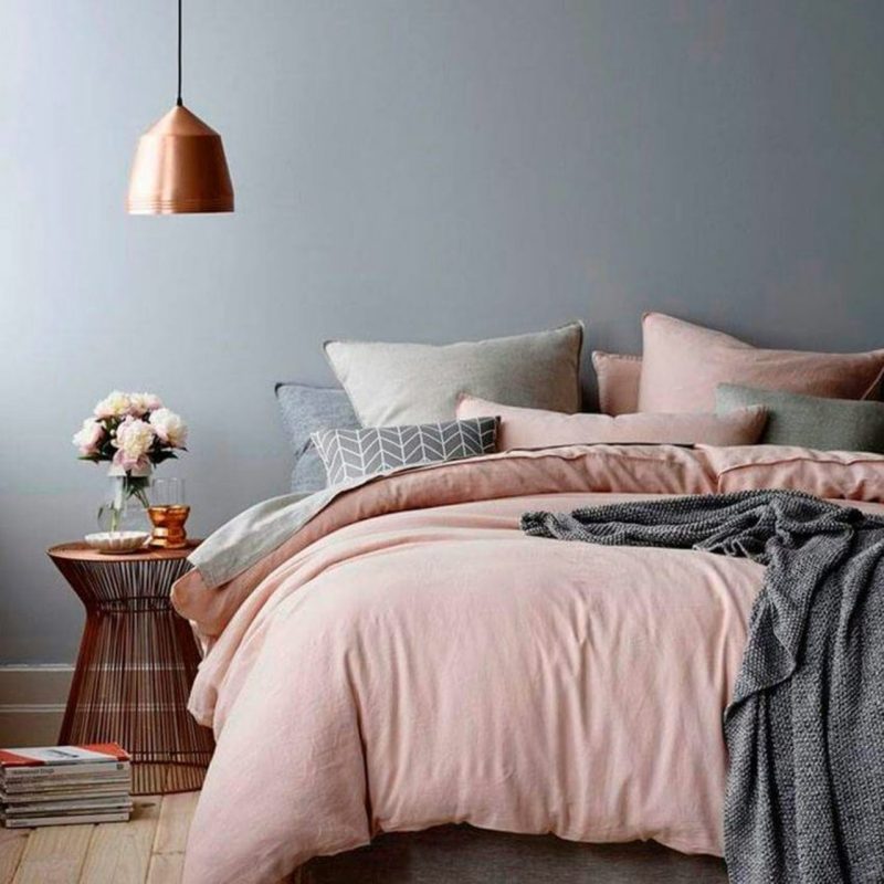 wandgestaltung schlafzimmer ideen grautöne rosa wandfarben wohnideen