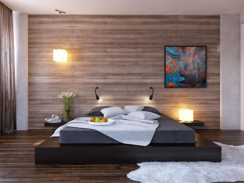 wandgestaltung schlafzimmer ideen braun wandfarbe