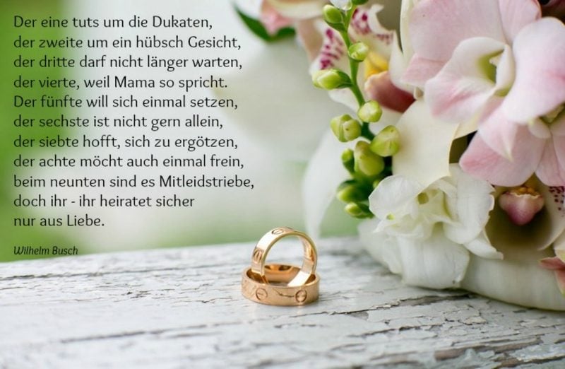 Zitate Hochzeit lustiges Gedicht von Wilhelm Busch