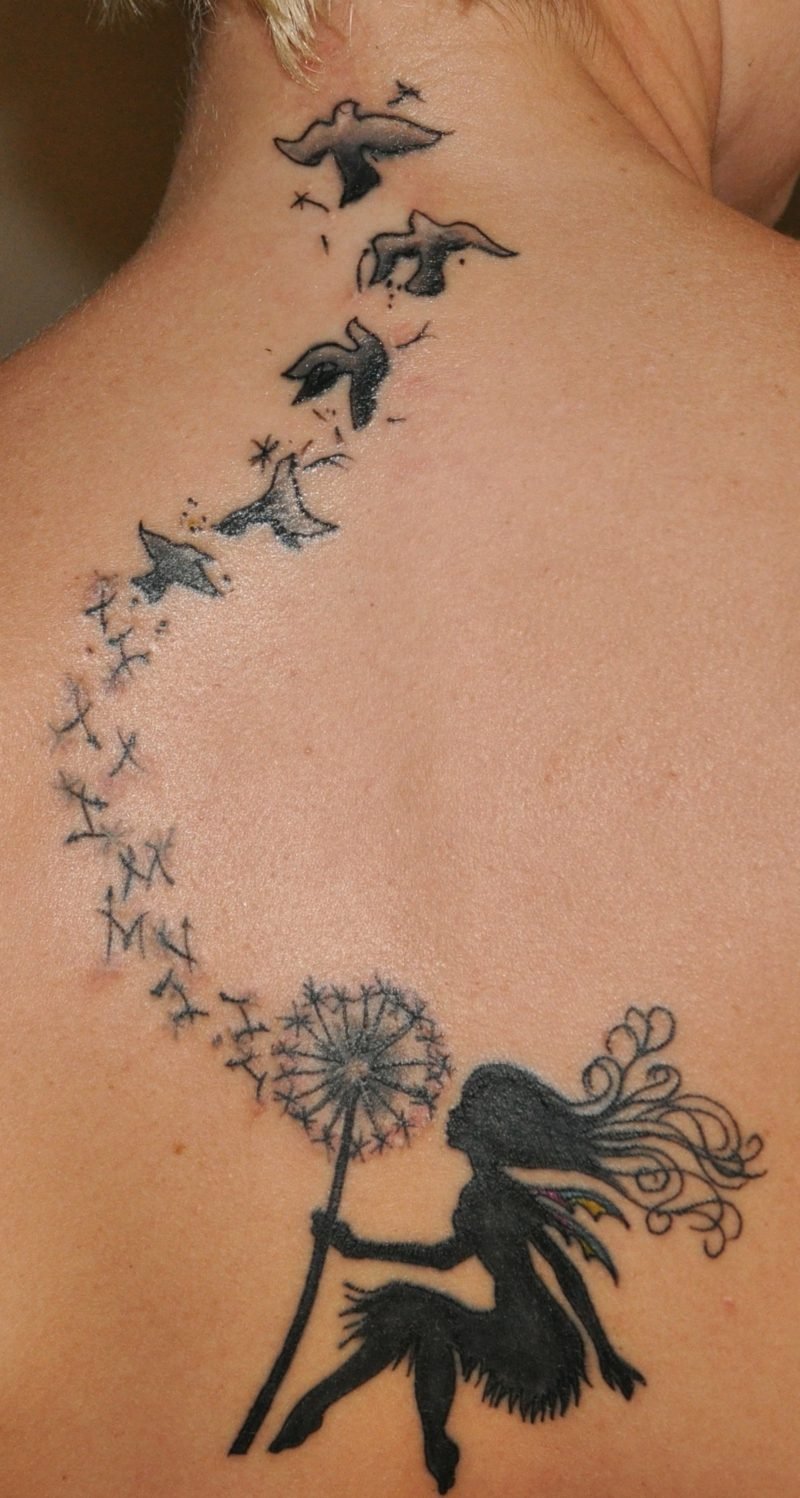 pusteblume tattoo mit vögel vorlage