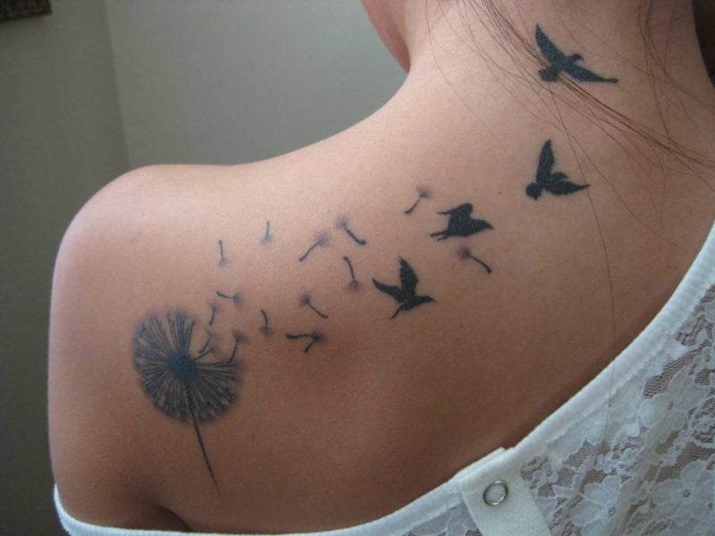 pusteblume mit vögel tattoo vorlage