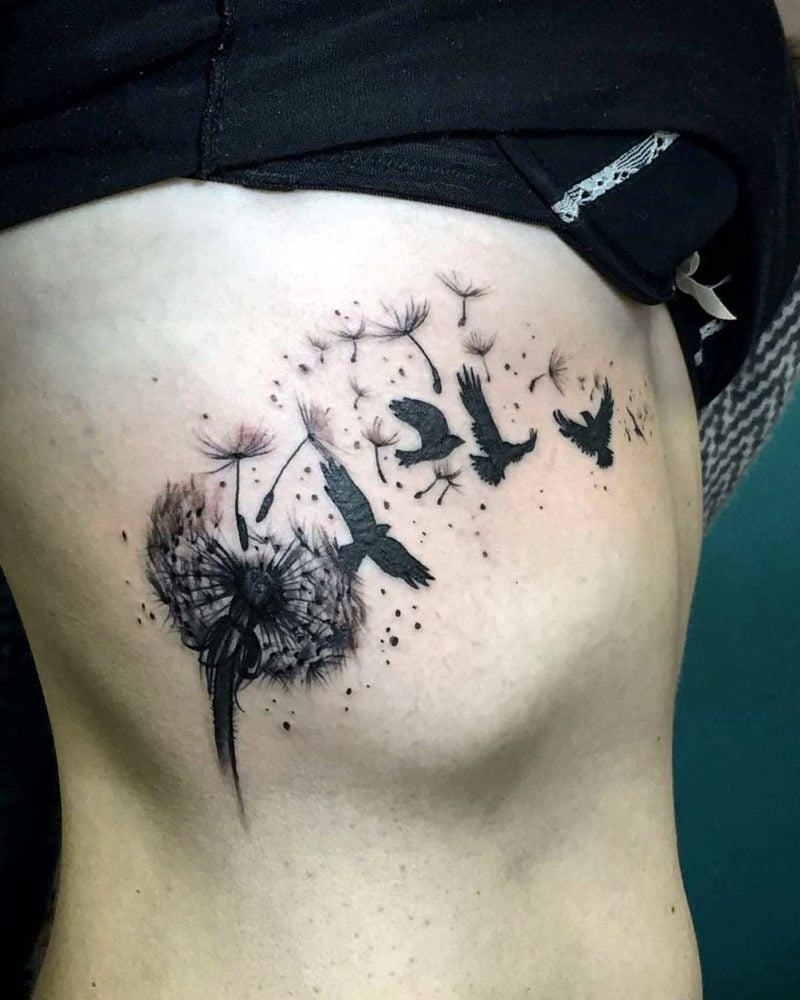 tattoo pusteblume vögel