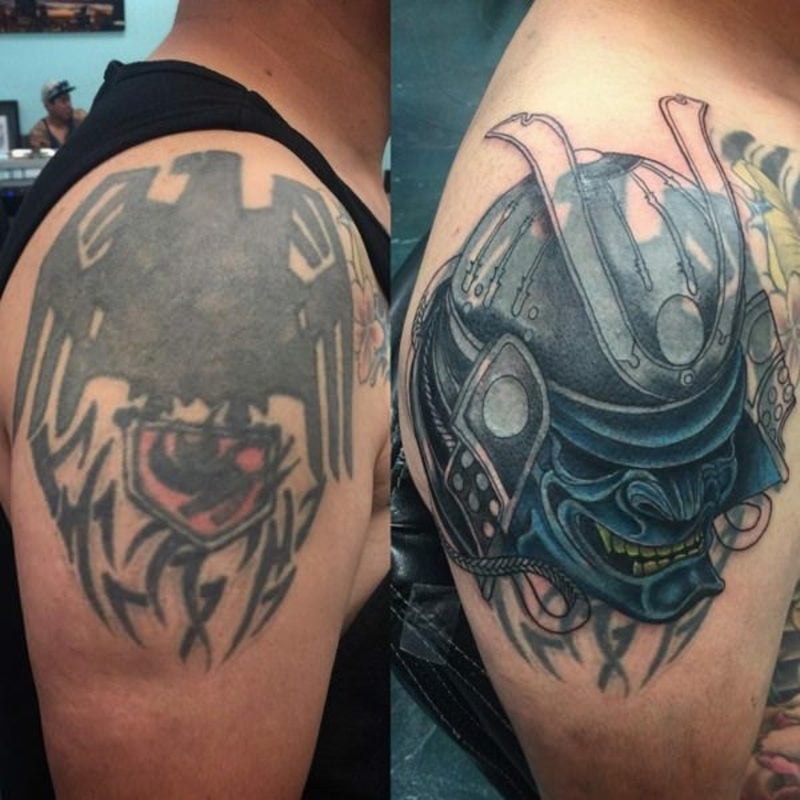 Cover up Tattoo Mann Schulter