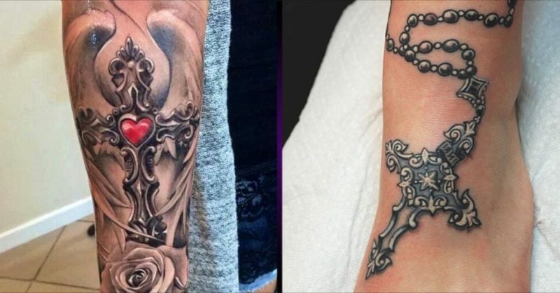 moderne Tattoos Kreuz tolle Designideen