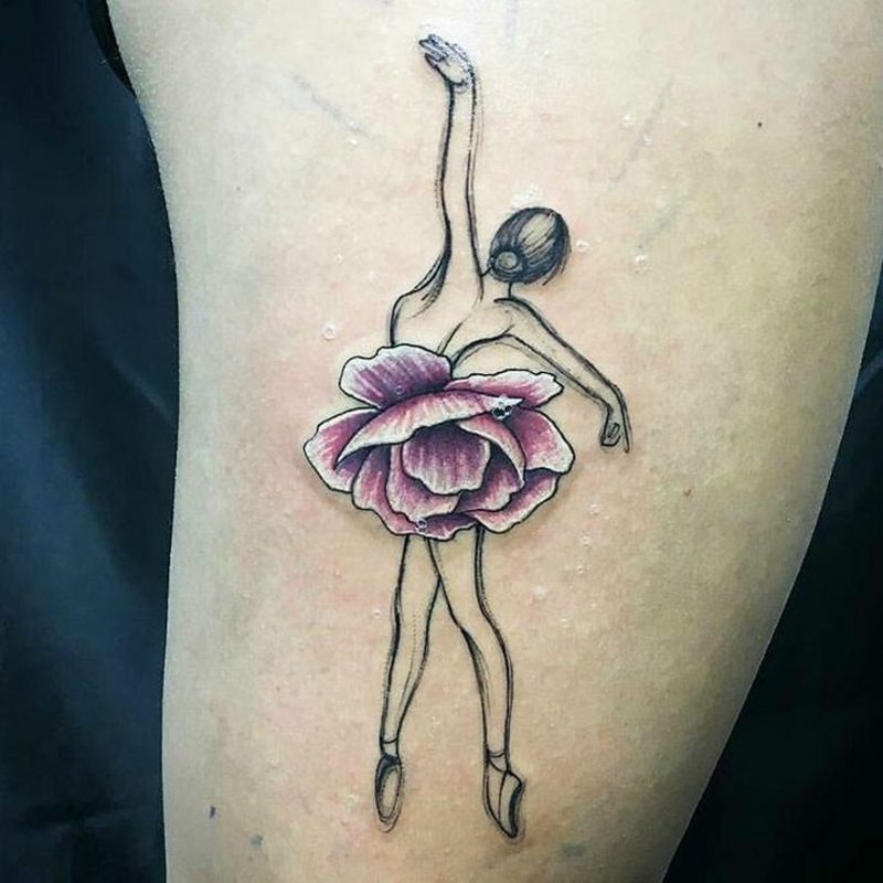 Tattoo Ballerina Wasserfarben