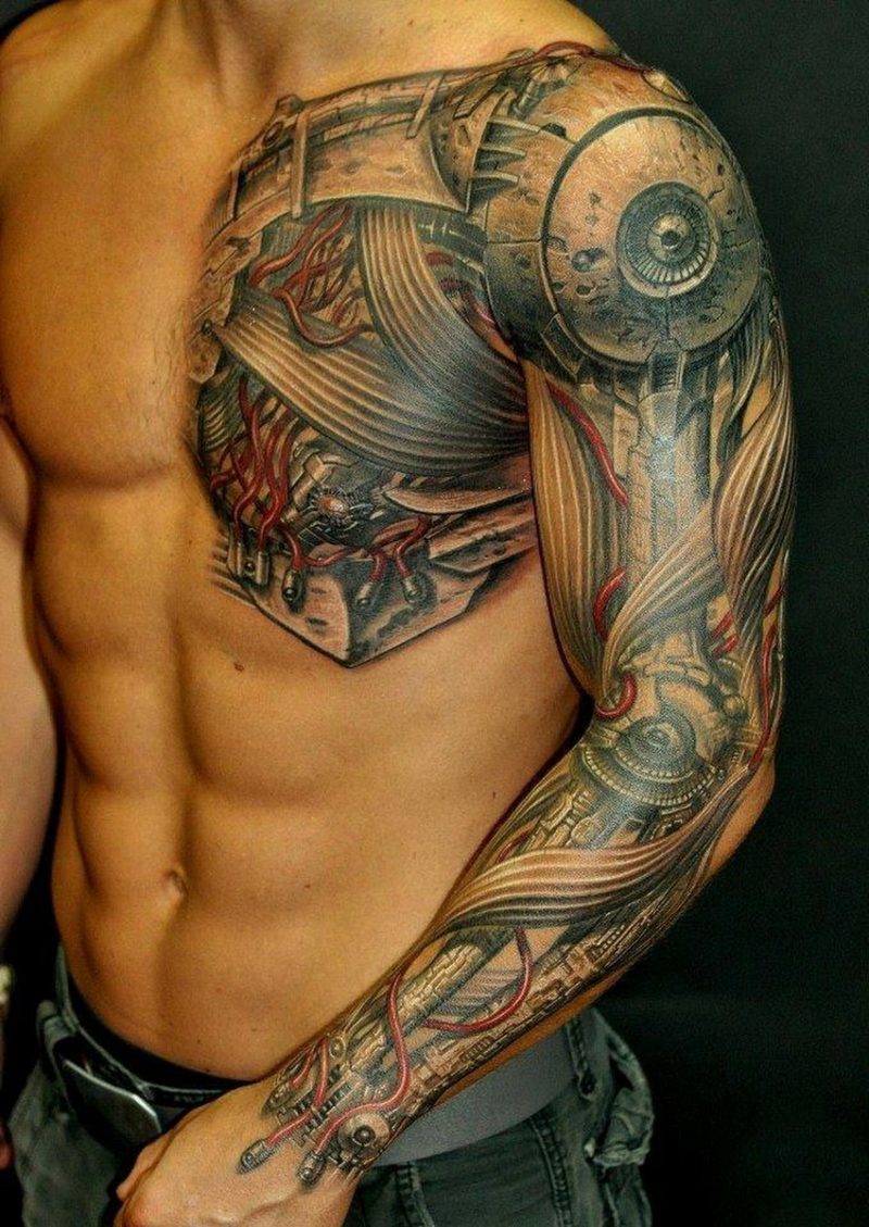 Brust Tattoo Mann 3D