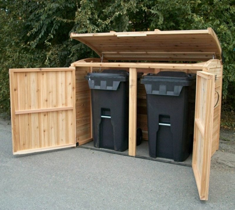Tür bauen Mülltonnenbox