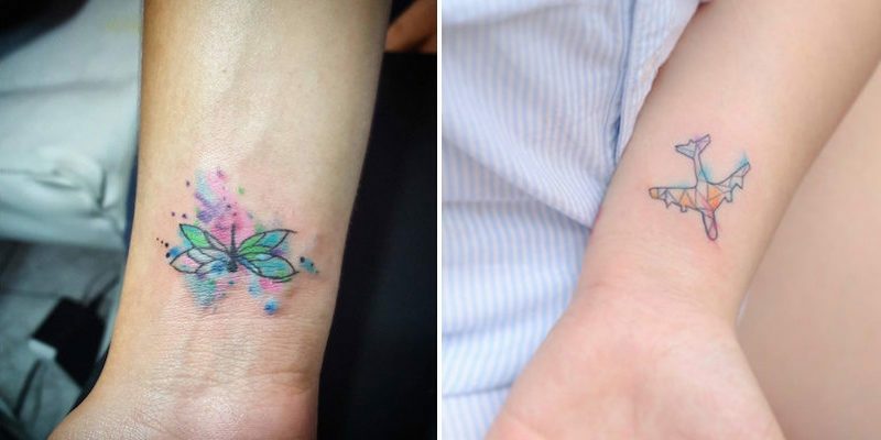 Wasserfarben Tattoo klein dezent tolles Design