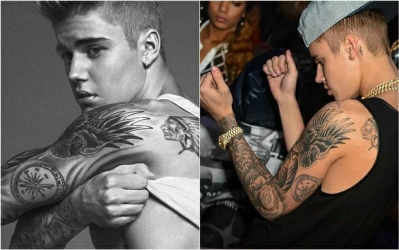 Kompass tattoo Vorlage Mann Justin Bieber