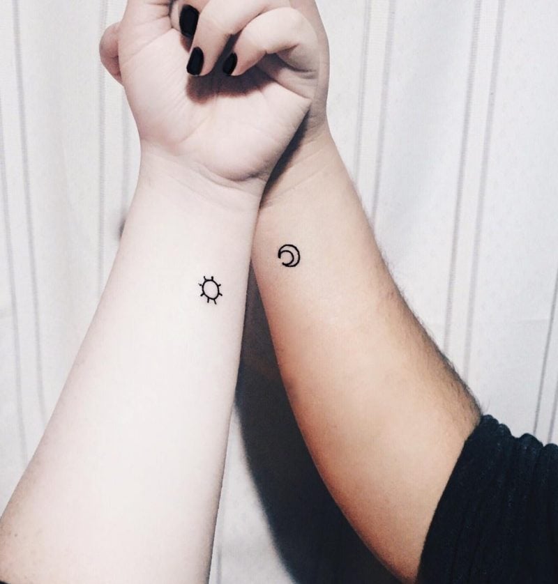 Geschwister Tattoo Mond und Sonne