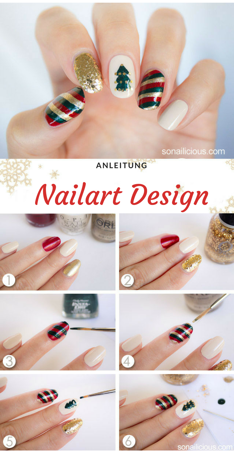 Diy Weihnachtsnagel Fur Anfanger Diy Nageldesign Zenideen