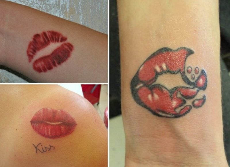 Kussmund Tattoo eindrucksvolle Designs realistisch