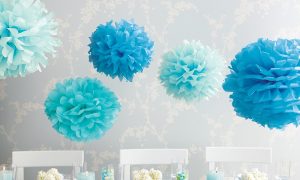 Pompoms basteln-papier Pompoms als Dekoration