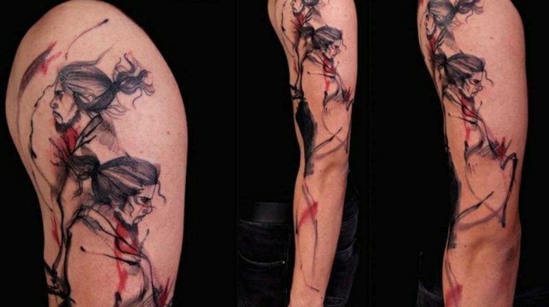 Tattoo Vorlagen Männer Samurai Tattoo Oberarm
