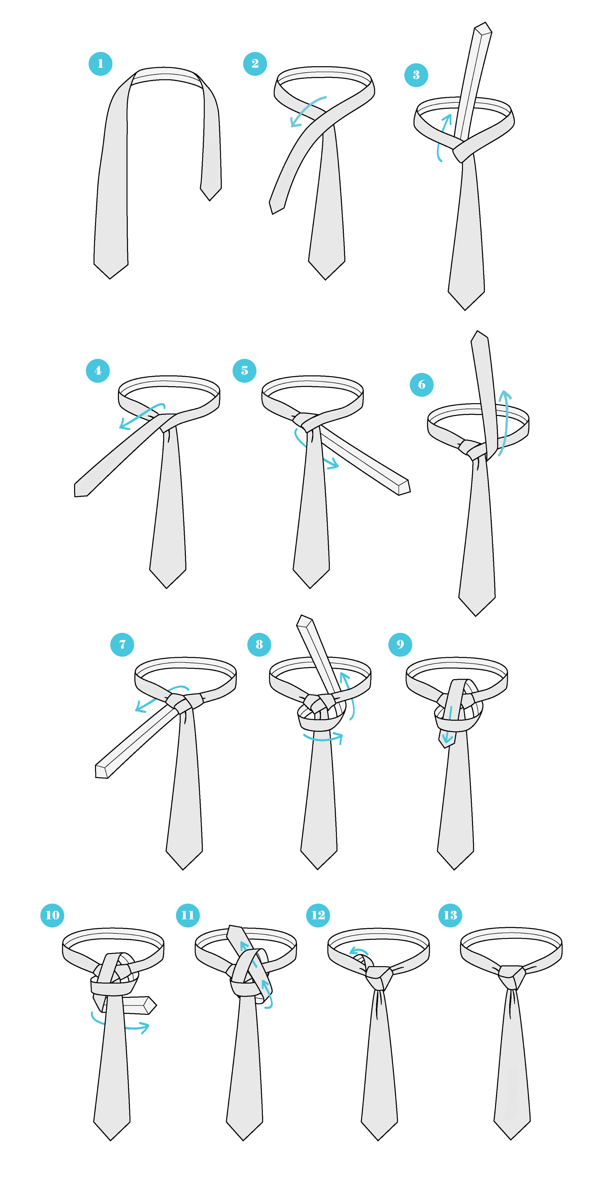 Wie binde ich eine Krawatte mit Trinity Knoten?