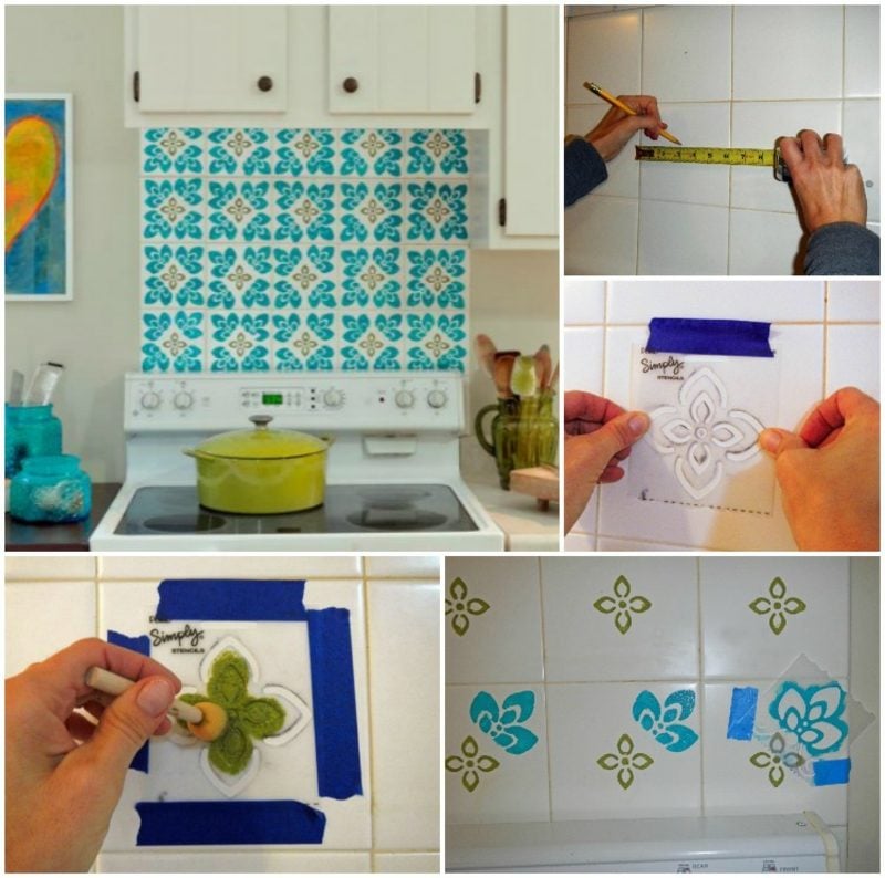 Wandfliesen Küche streichen tolle Muster gestalten
