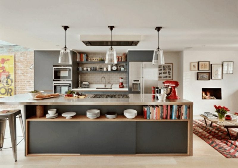 gemauerte Küche moderne Kücheninsel