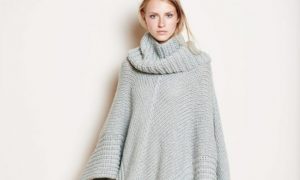 Poncho stricken Damen Wintermode