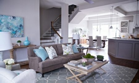 Wandfarbe Grau Wohnzimmer stilvolles Ambiente