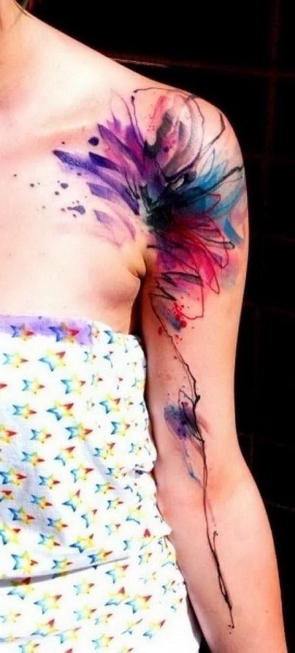 Wasserfarben Tattoo Frauen