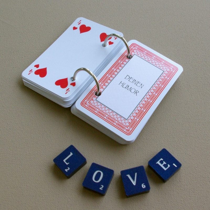 Valentinstag Geschenke selber machen Spielkarten originell romantisch