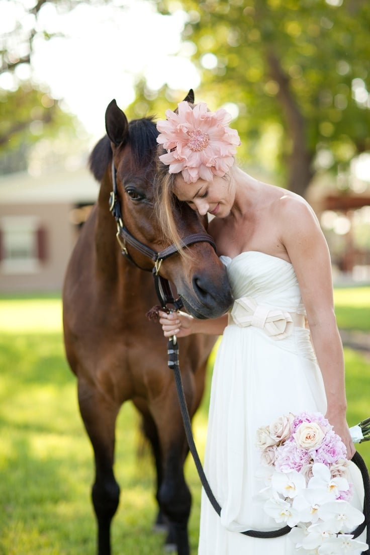 Ideen für schöne Pferdebilder mit Braut