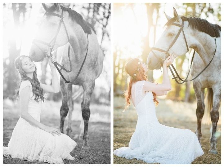 Ideen für schöne Pferde Bilder mit Braut