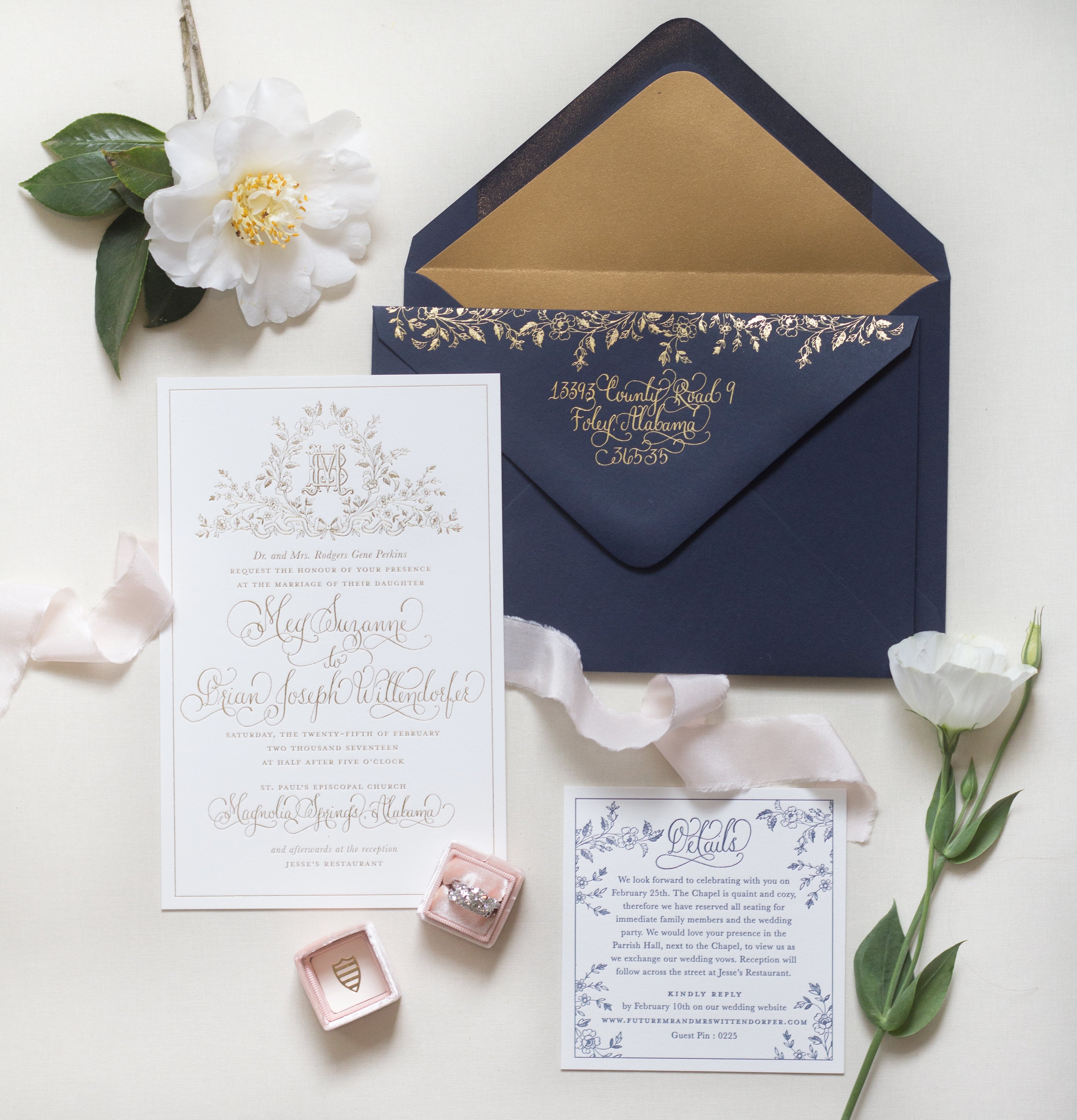 Handschriftliche Schriftarten für Luxus Hochzeitseinladung