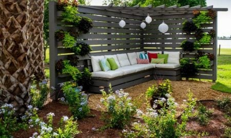 Sichtschutz Garten Pergola Sitzecke tolle Ideen