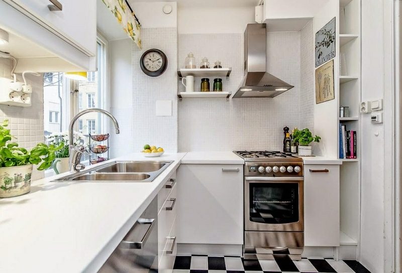 kleine Küchen einrichten Ideen in Retro Stil