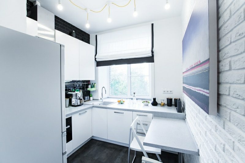 kleine Küchen einrichten L Form minimalistischer Stil