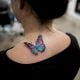 Aquarell Tattoo Schmetterling am Schulter
