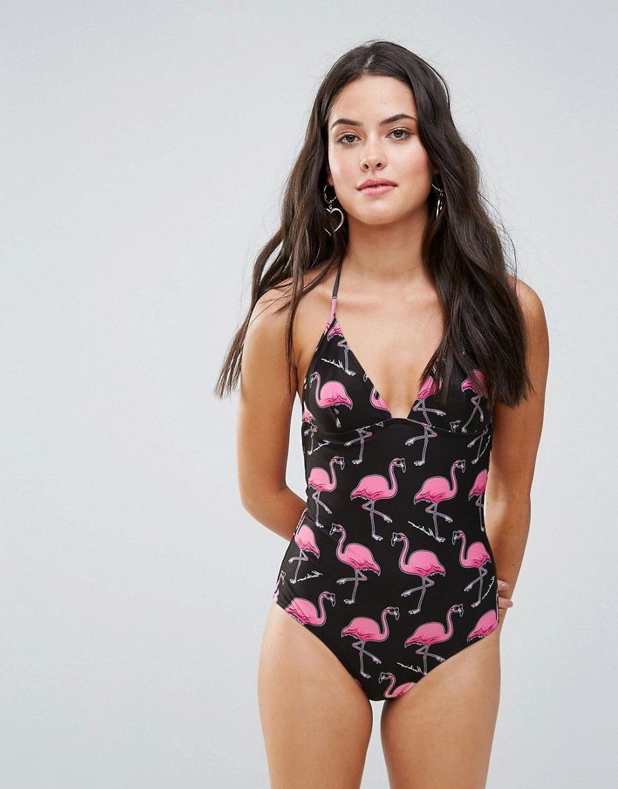 Mädchen Badeanzug mit tollen Flamingos